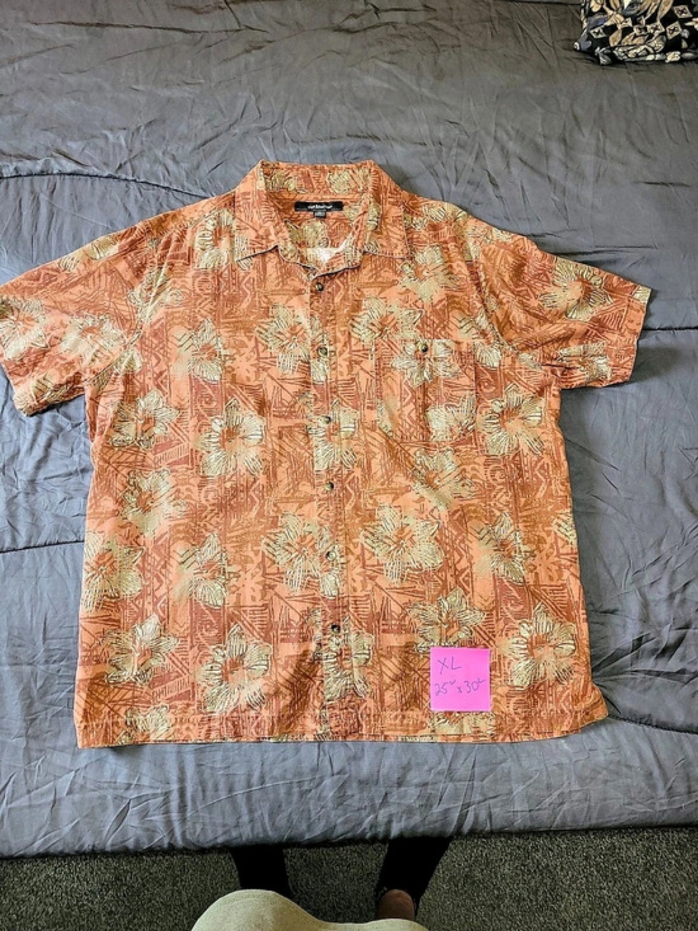 croft & barrow Men's Geometric Short Sleeve Shirt Size XL